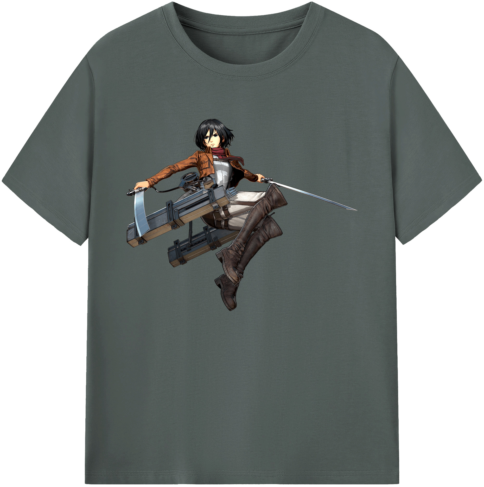 （画像用） 進撃の巨人 ミカサ·アッカーマン Attack on Titan Mikasa Ackerman 綿100％ メンズ半袖Tシャツ｜肌触りやわらか＆通気性